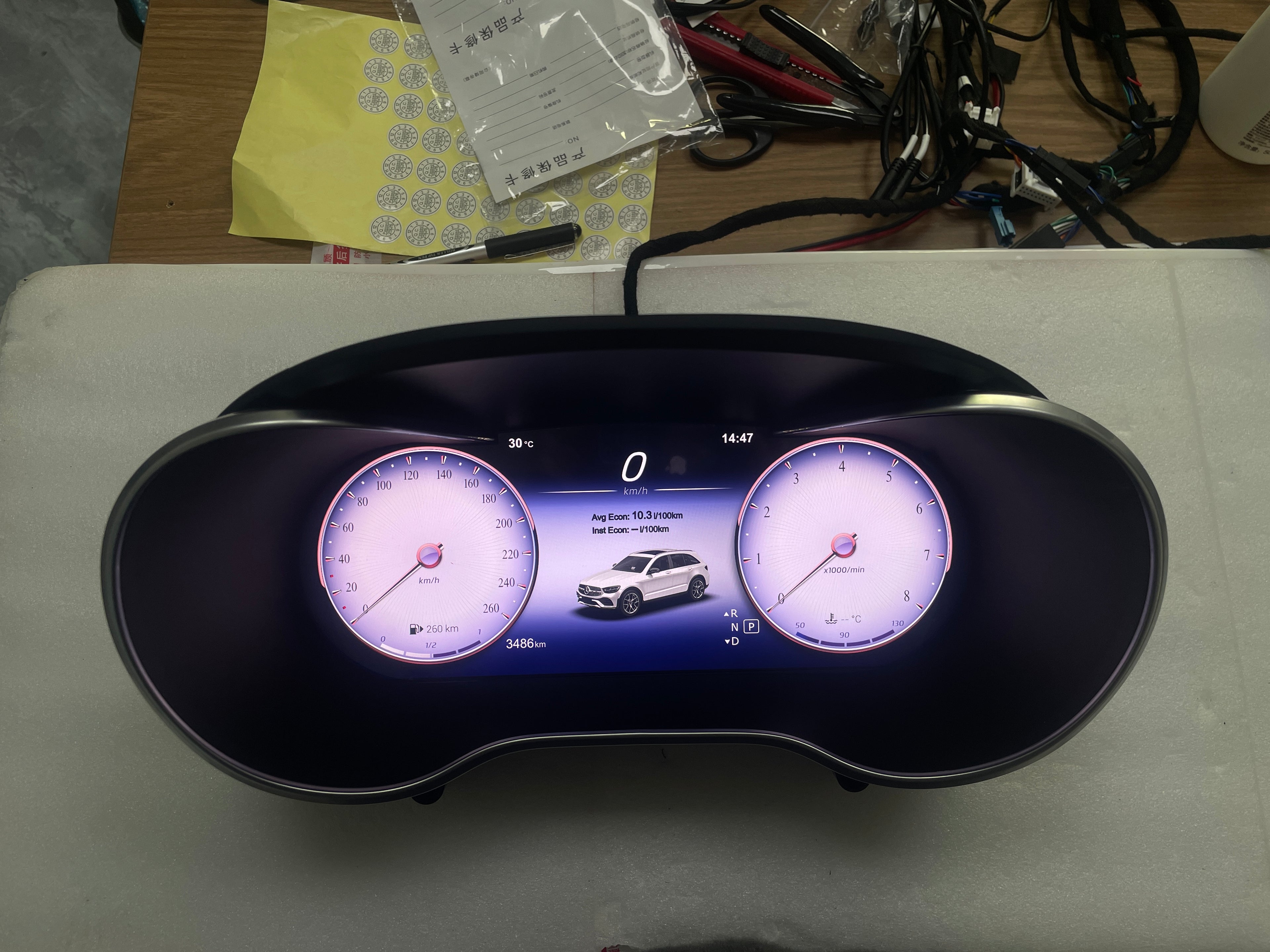 12.3" Linux System LCD Dashboard Speedometer Multifunction Digital Instrument Cluster for BENZ GLC/NTG 5.0 2016-2018