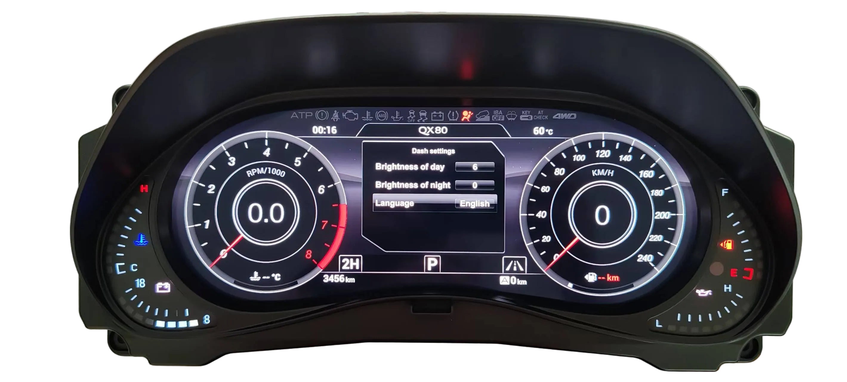 12.3" LCD Digital Cluster Dashboard for Nissan Patrol Y61 2008-2022 Linux System Automotive Headunit Display